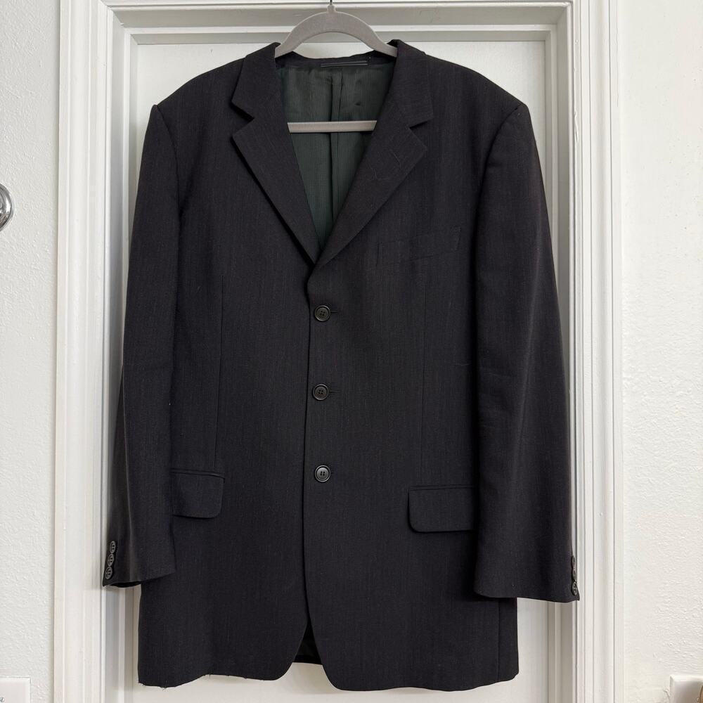 Modelo Ermenegildo Zegna Soft Wool Blazer Sport Coat 44R (Est) Black Formal Work - Picture 9 of 9